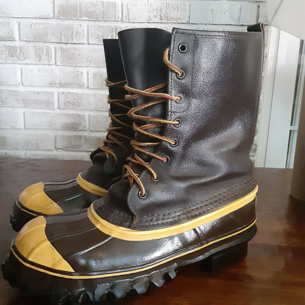 LaCrosse De-Icer Insulated Boot,Leather Upper sz 7,Steel Shank Brown & Gold